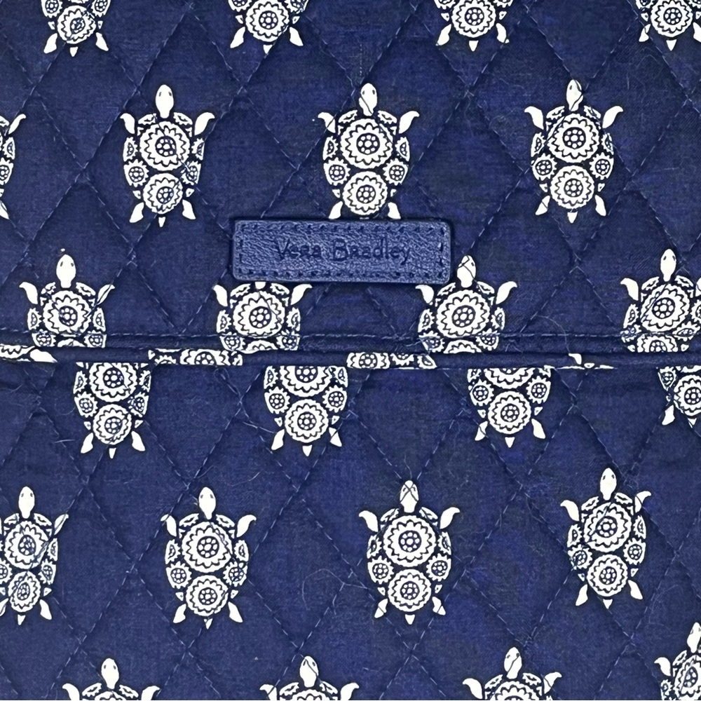 Vera Bradley Sea Turtle Medium Backpack Blue White Quilted 12x9 Nautical Preppy - Picture 4 of 12